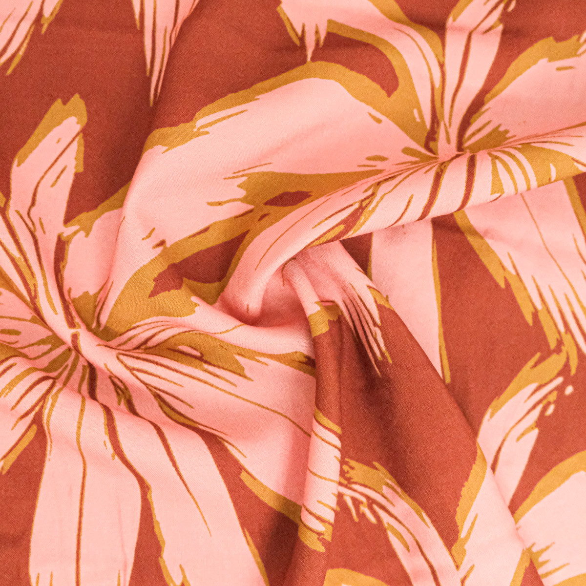 Anita Marsala Cacao Printed Viscose Poplin - Maison Klem